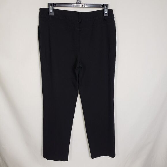 Talbots Womens Pant Sz 6 Black Cropped Mid Rise Stretch Knit Pockets Rayon Blend - Picture 5 of 9